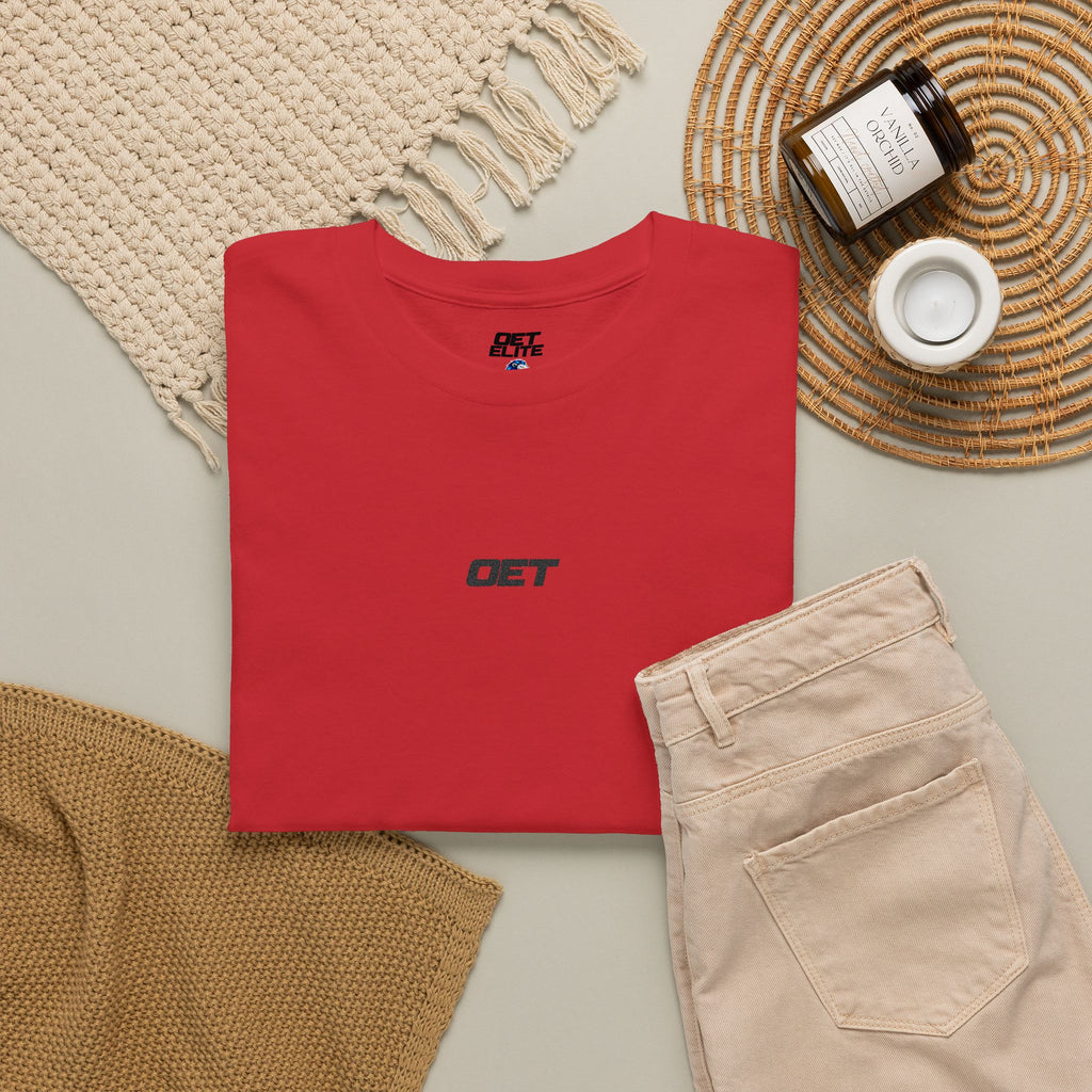 Minimalist 'OET' Graphic Tee — Small Chest Logo Casual Shirt