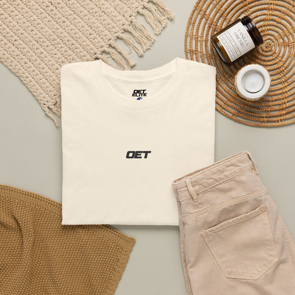 Minimalist 'OET' Graphic Tee — Small Chest Logo Casual Shirt