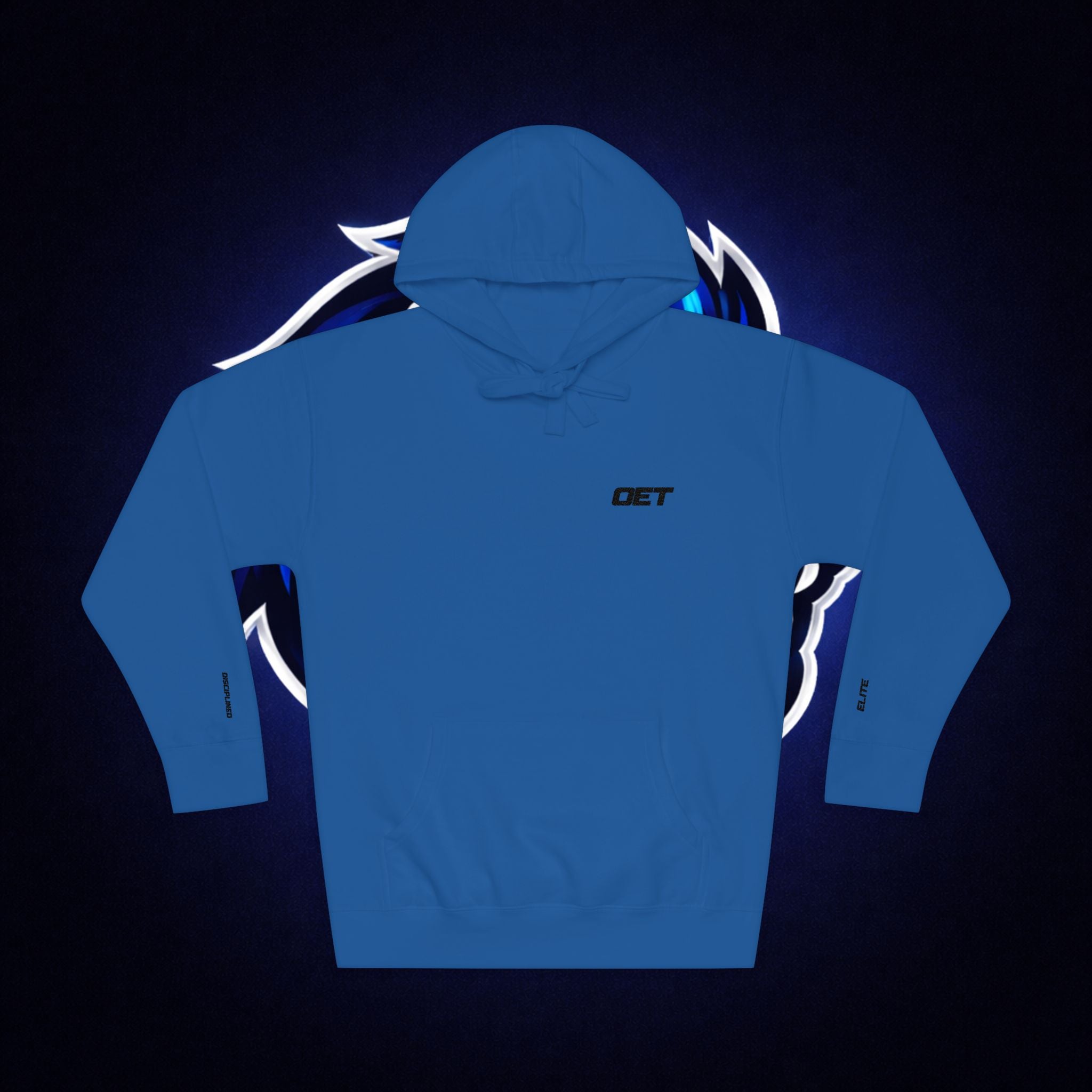 Minimal 'OET' Logo Hoodie – White Fleece Pullover