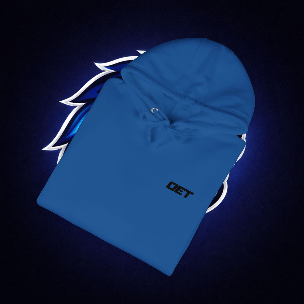 Minimal 'OET' Logo Hoodie – White Fleece Pullover