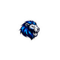 Blue Lion Head Sticker — Fierce Mascot Kiss-Cut Decal for Laptops & Gear