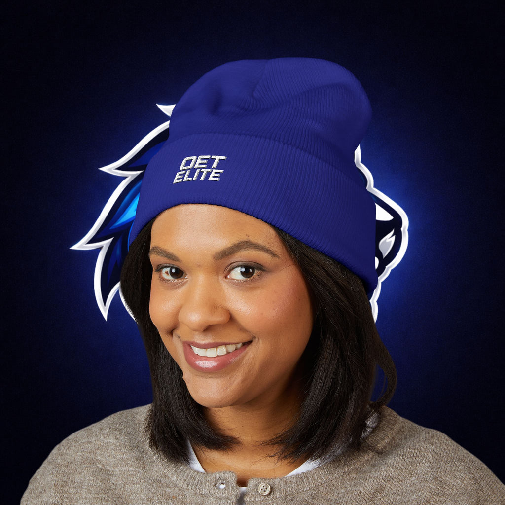 Embroidered "OET ELITE" Cuffed Beanie — Performance Streetwear Knit Cap