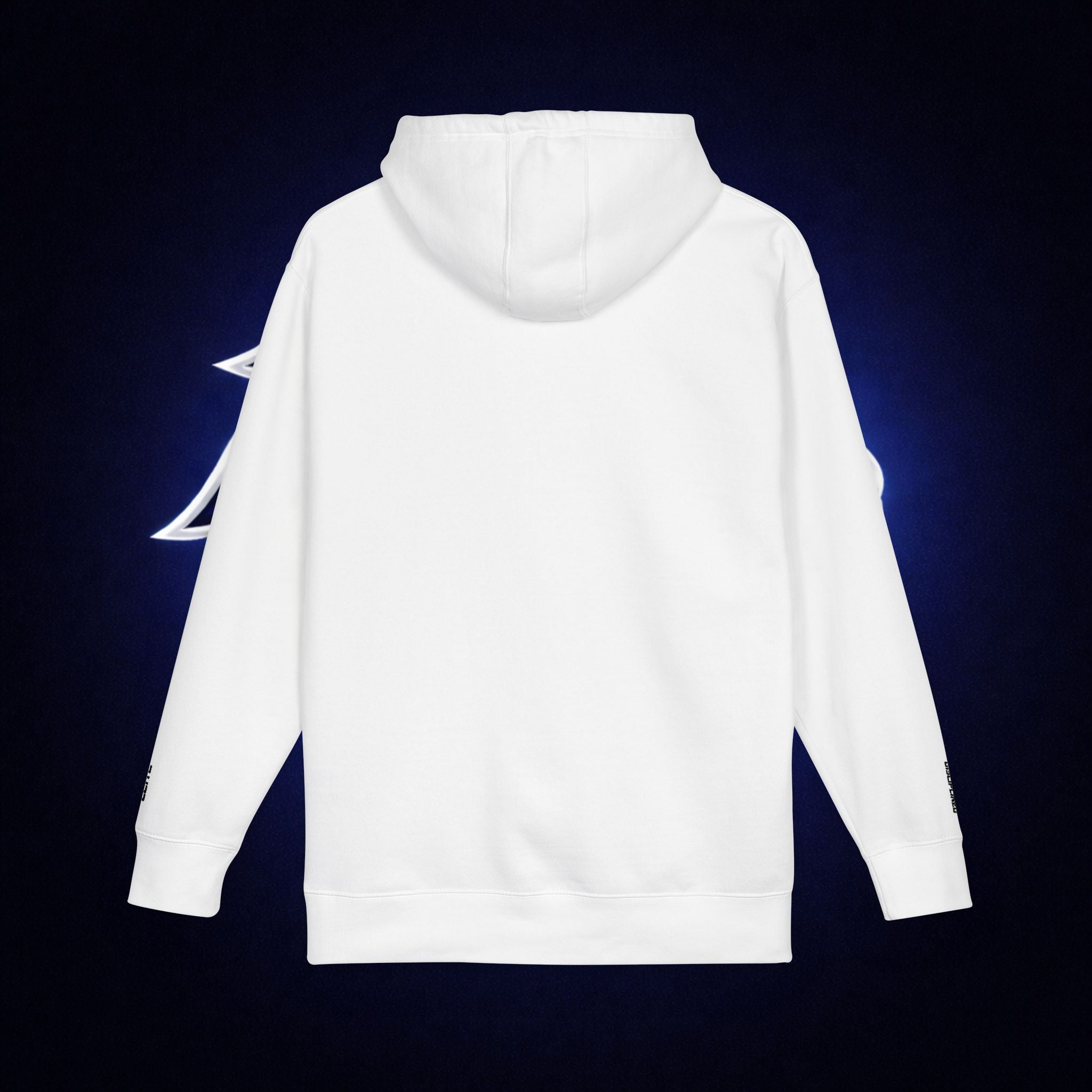 Minimal 'OET' Logo Hoodie – White Fleece Pullover