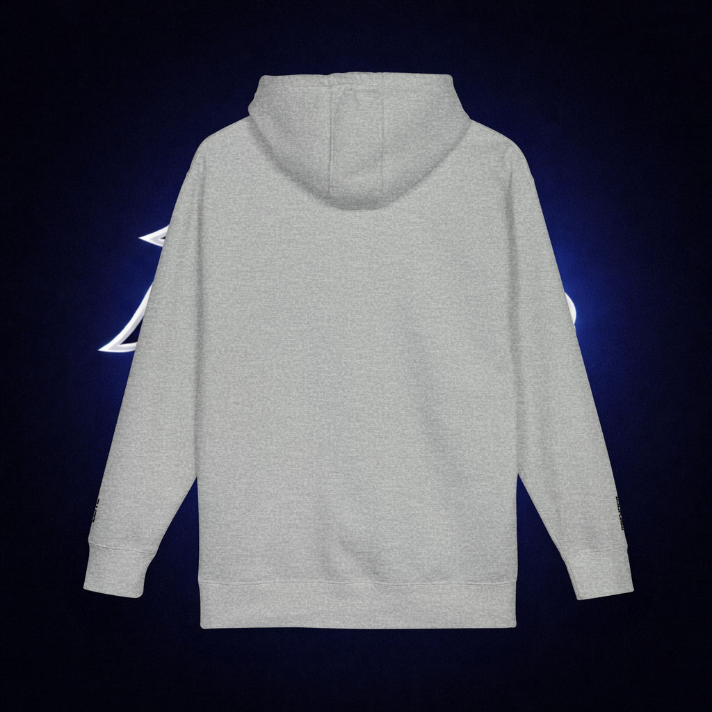 Minimal 'OET' Logo Hoodie – White Fleece Pullover