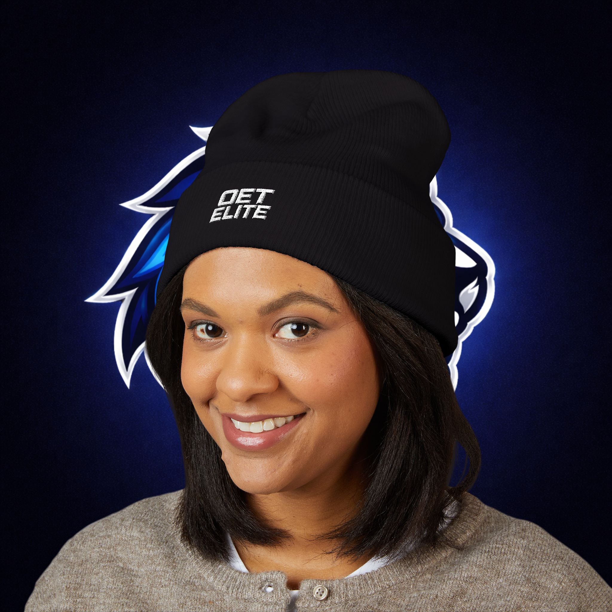 Embroidered "OET ELITE" Cuffed Beanie — Performance Streetwear Knit Cap