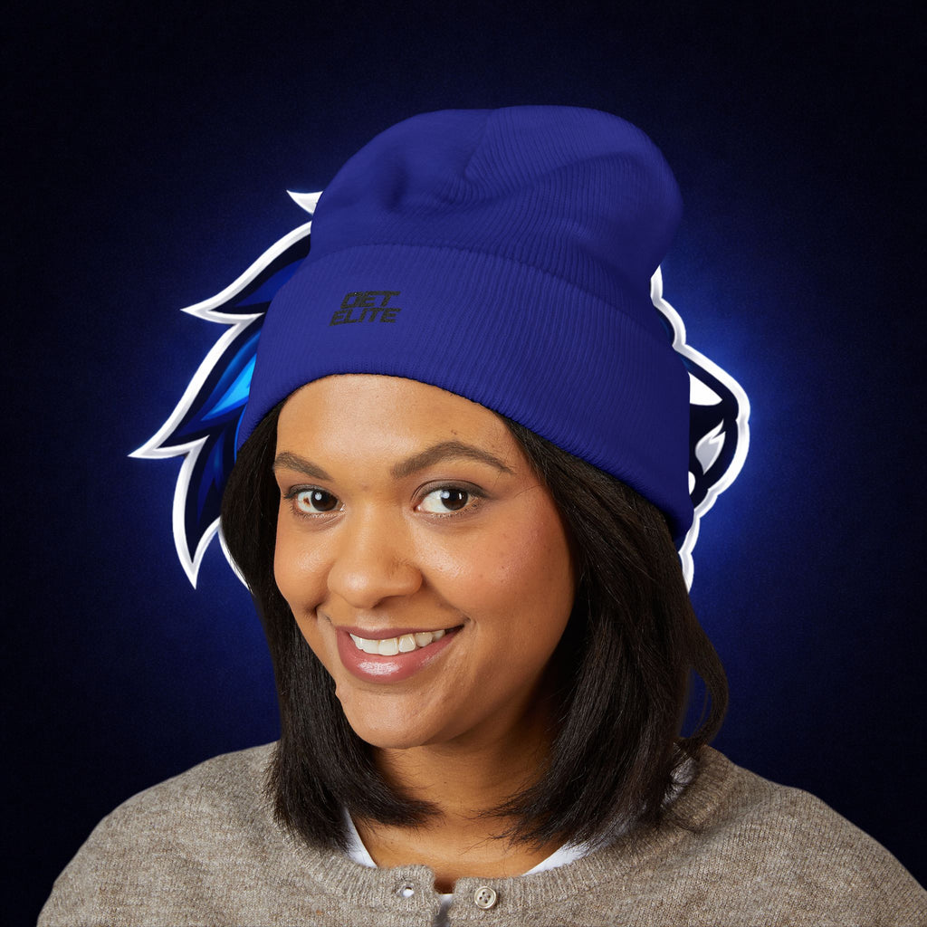Embroidered ‘OET ELITE’ Cuffed Beanie — Classic Knit Winter Hat