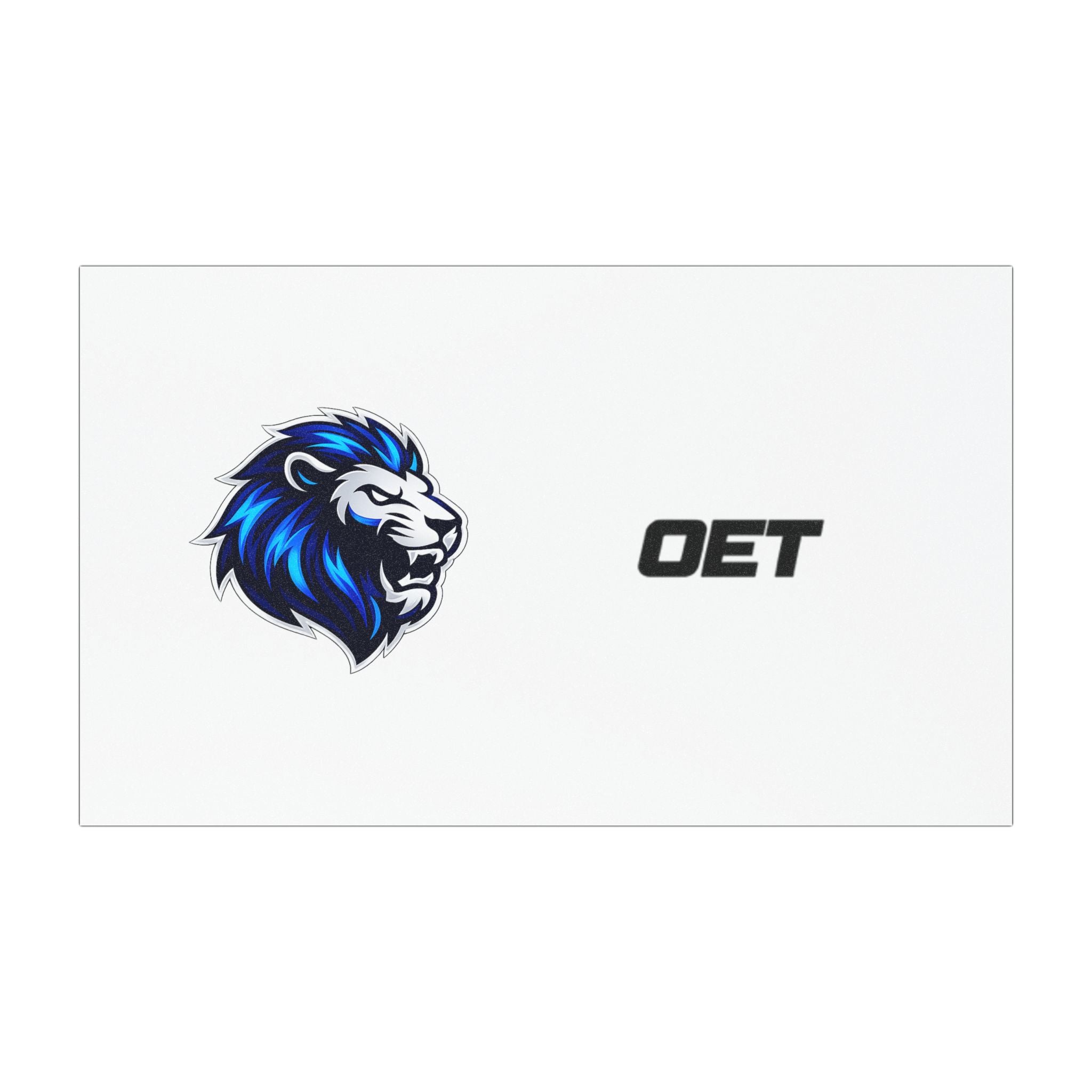 Lion Head Car Magnet — Blue Lion Logo Magnetic Decal (OET Text)