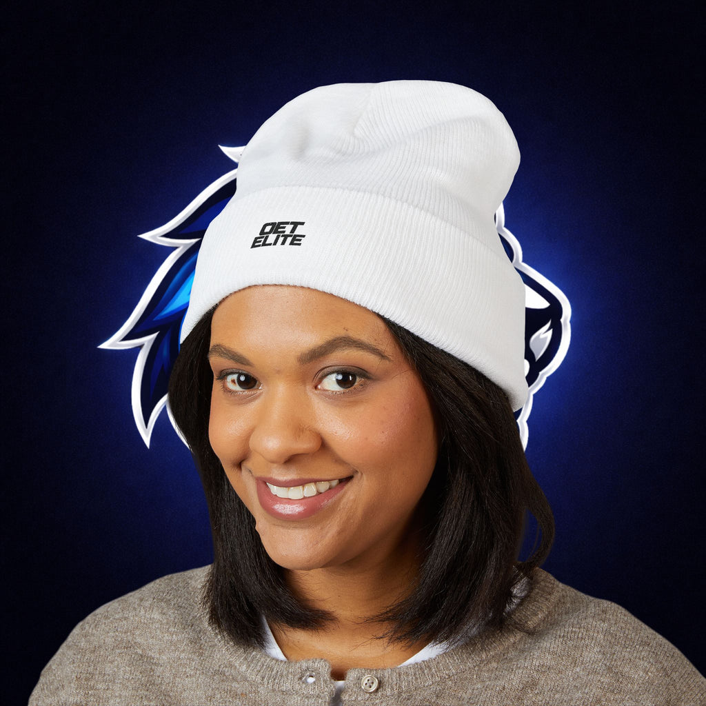 Embroidered ‘OET ELITE’ Cuffed Beanie — Classic Knit Winter Hat