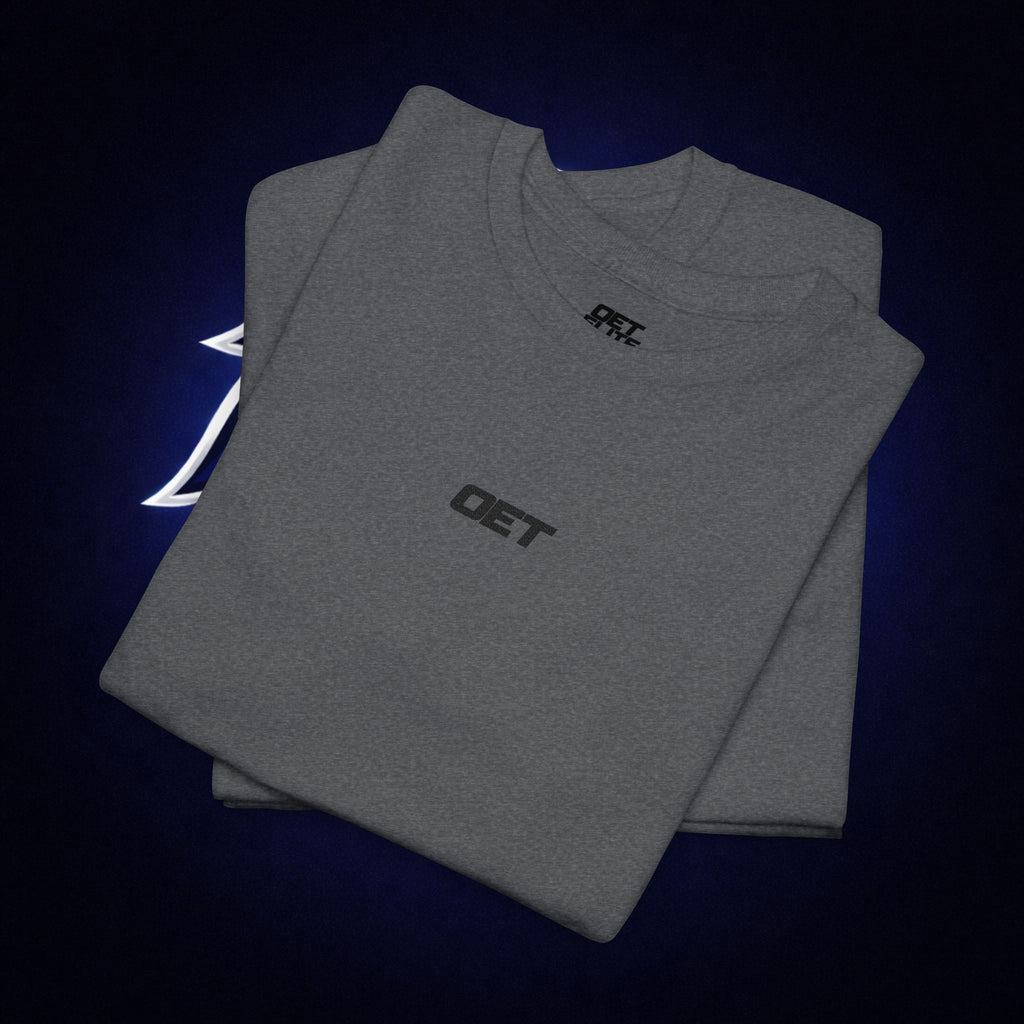 Minimalist 'OET' Graphic Tee — Small Chest Logo Casual Shirt