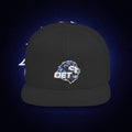 Flat Bill "OET" Snapback Hat — Blue Lion Logo Streetwear Cap