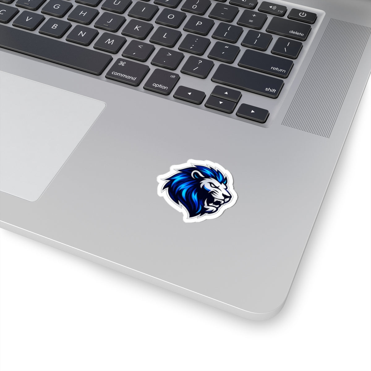 Blue Lion Head Sticker — Fierce Mascot Kiss-Cut Decal for Laptops & Gear